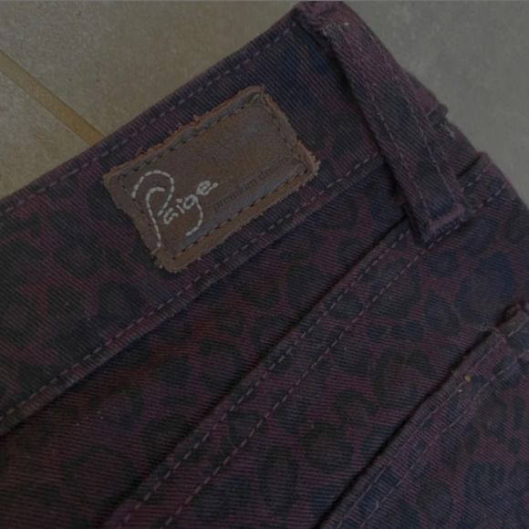 Paige Peg  skinny Plum Cheetah jeans SZ 24 - Picture 1 of 8